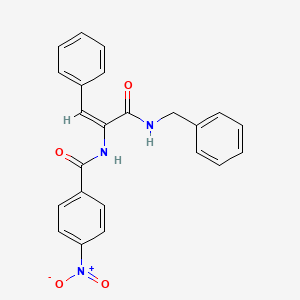 molecular formula C23H19N3O4 B2834221 (2E)-N-benzyl-2-[(4-nitrophenyl)formamido]-3-phenylprop-2-enamide CAS No. 302821-81-4