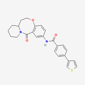 N-(13-oxo-6,7,7a,8,9,10,11,13-octahydrobenzo[b]pyrido[1,2-e][1,5]oxazocin-2-yl)-4-(thiophen-3-yl)benzamide