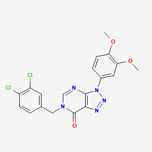 molecular formula C19H15Cl2N5O3 B2834223 6-(3,4-dichlorobenzyl)-3-(3,4-dimethoxyphenyl)-3H-[1,2,3]triazolo[4,5-d]pyrimidin-7(6H)-one CAS No. 893941-37-2