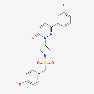 6-(3-Fluorophenyl)-2-[1-[(4-fluorophenyl)methylsulfonyl]azetidin-3-yl]pyridazin-3-one