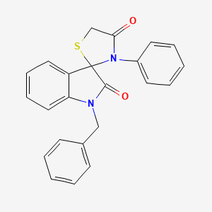 molecular formula C23H18N2O2S B2834228 1-Benzyl-3'-phenyl-1,2-dihydrospiro[indole-3,2'-[1,3]thiazolidine]-2,4'-dione CAS No. 338418-92-1