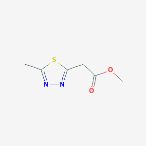 molecular formula C6H8N2O2S B2834231 甲基-2-(5-甲基-1,3,4-噻二唑-2-基)乙酸乙酯 CAS No. 2109409-90-5