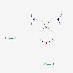 molecular formula C9H22Cl2N2O B2834232 [4-[(Dimethylamino)methyl]oxan-4-yl]methanamine;dihydrochloride CAS No. 2305254-81-1