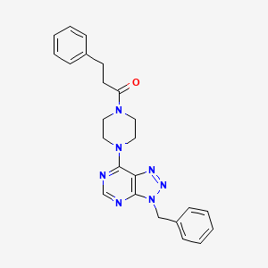1-(4-(3-benzyl-3H-[1,2,3]triazolo[4,5-d]pyrimidin-7-yl)piperazin-1-yl)-3-phenylpropan-1-one