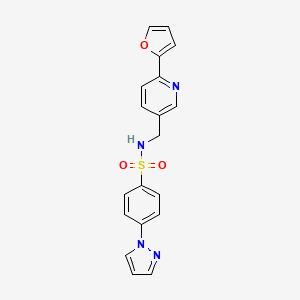 N-((6-(furan-2-yl)pyridin-3-yl)methyl)-4-(1H-pyrazol-1-yl)benzenesulfonamide