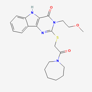 2-[2-(azepan-1-yl)-2-oxoethyl]sulfanyl-3-(2-methoxyethyl)-5H-pyrimido[5,4-b]indol-4-one
