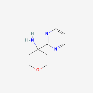molecular formula C9H13N3O B2834243 4-(Pyrimidin-2-yl)oxan-4-amine CAS No. 1866002-29-0