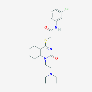 N-(3-chlorophenyl)-2-((1-(2-(diethylamino)ethyl)-2-oxo-1,2,5,6,7,8-hexahydroquinazolin-4-yl)thio)acetamide