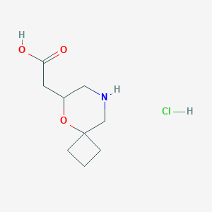 2-(5-Oxa-8-azaspiro[3.5]nonan-6-yl)acetic acid;hydrochloride