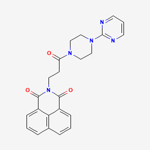 molecular formula C23H21N5O3 B2834257 2-(3-oxo-3-(4-(pyrimidin-2-yl)piperazin-1-yl)propyl)-1H-benzo[de]isoquinoline-1,3(2H)-dione CAS No. 496776-94-4