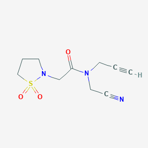 molecular formula C10H13N3O3S B2834259 N-(cyanomethyl)-2-(1,1-dioxo-1lambda6,2-thiazolidin-2-yl)-N-(prop-2-yn-1-yl)acetamide CAS No. 2094485-83-1