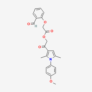 [2-[1-(4-Methoxyphenyl)-2,5-dimethylpyrrol-3-yl]-2-oxoethyl] 2-(2-formylphenoxy)acetate