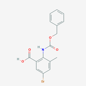 molecular formula C16H14BrNO4 B2834274 5-Bromo-3-methyl-2-(phenylmethoxycarbonylamino)benzoic acid CAS No. 1006620-26-3