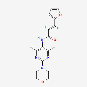 molecular formula C17H20N4O3 B2834275 (E)-N-(4,6-二甲基-2-吗啉嘧啶-5-基)-3-(呋喃-2-基)丙烯酰胺 CAS No. 1798395-50-2