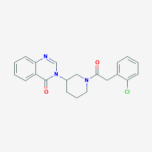 molecular formula C21H20ClN3O2 B2834281 3-(1-(2-(2-氯苯基)乙酰)哌啶-3-基)喹唑啉-4(3H)-酮 CAS No. 2034534-00-2