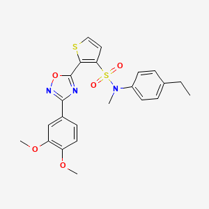molecular formula C23H23N3O5S2 B2834283 2-[3-(3,4-dimethoxyphenyl)-1,2,4-oxadiazol-5-yl]-N-(4-ethylphenyl)-N-methylthiophene-3-sulfonamide CAS No. 1105224-24-5