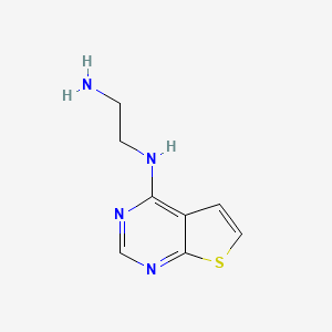 molecular formula C8H10N4S B2834284 N-(2-氨基乙基)噻吩[2,3-d]嘧啶-4-胺 CAS No. 926212-55-7