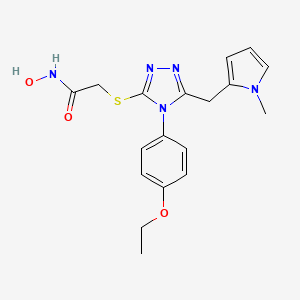 molecular formula C18H21N5O3S B2834285 2-((4-(4-ethoxyphenyl)-5-((1-methyl-1H-pyrrol-2-yl)methyl)-4H-1,2,4-triazol-3-yl)thio)-N-hydroxyacetamide CAS No. 878065-51-1