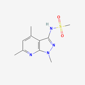 molecular formula C10H14N4O2S B2834286 N-(1,4,6-trimethyl-1H-pyrazolo[3,4-b]pyridin-3-yl)methanesulfonamide CAS No. 866131-73-9