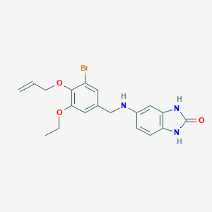 molecular formula C19H20BrN3O3 B283429 5-{[4-(allyloxy)-3-bromo-5-ethoxybenzyl]amino}-1,3-dihydro-2H-benzimidazol-2-one 