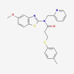 N-(5-methoxybenzo[d]thiazol-2-yl)-N-(pyridin-2-ylmethyl)-3-(p-tolylthio)propanamide