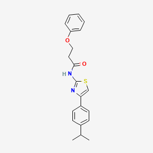 molecular formula C21H22N2O2S B2834294 N-(4-(4-isopropylphenyl)thiazol-2-yl)-3-phenoxypropanamide CAS No. 361168-13-0