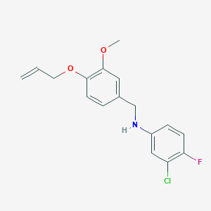 molecular formula C17H17ClFNO2 B283431 N-[4-(allyloxy)-3-methoxybenzyl]-N-(3-chloro-4-fluorophenyl)amine 