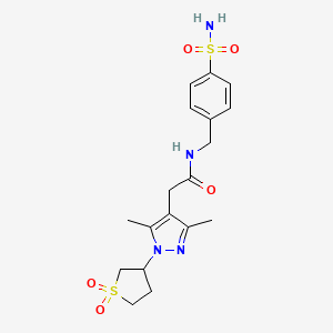 2-(1-(1,1-dioxidotetrahydrothiophen-3-yl)-3,5-dimethyl-1H-pyrazol-4-yl)-N-(4-sulfamoylbenzyl)acetamide