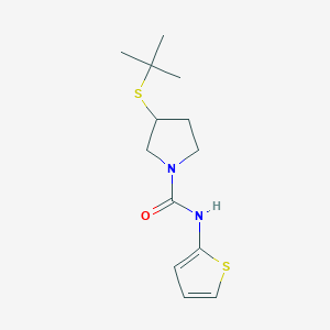 molecular formula C13H20N2OS2 B2834326 3-(tert-butylthio)-N-(thiophen-2-yl)pyrrolidine-1-carboxamide CAS No. 1797316-82-5