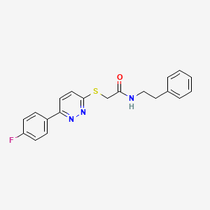 molecular formula C20H18FN3OS B2834330 2-((6-(4-fluorophenyl)pyridazin-3-yl)thio)-N-phenethylacetamide CAS No. 941944-19-0