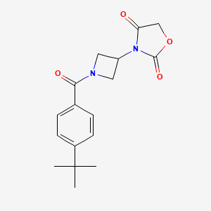 molecular formula C17H20N2O4 B2834339 3-(1-(4-(叔丁基)苯甲酰)氮杂环丁烷-3-基)噁唑啉-2,4-二酮 CAS No. 2034425-87-9