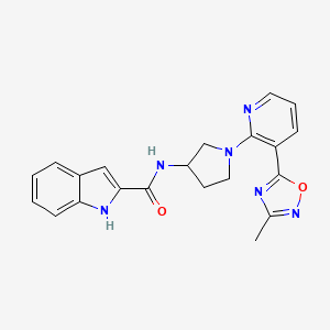 molecular formula C21H20N6O2 B2834347 N-(1-(3-(3-甲基-1,2,4-噁二唑-5-基)吡啶-2-基)吡咯烷-3-基)-1H-吲哚-2-甲酰胺 CAS No. 1421477-01-1
