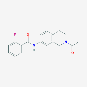 molecular formula C18H17FN2O2 B2834349 N-(2-acetyl-1,2,3,4-tetrahydroisoquinolin-7-yl)-2-fluorobenzamide CAS No. 955681-16-0