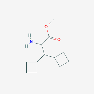 molecular formula C12H21NO2 B2834352 Methyl 2-amino-3,3-di(cyclobutyl)propanoate CAS No. 2156993-57-4