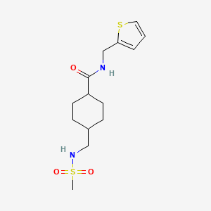molecular formula C14H22N2O3S2 B2834353 4-(methylsulfonamidomethyl)-N-(thiophen-2-ylmethyl)cyclohexanecarboxamide CAS No. 1202971-14-9