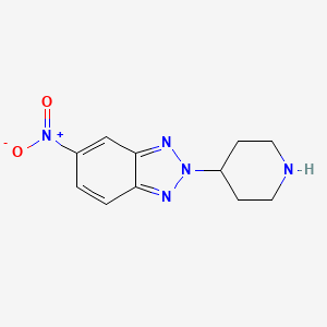 molecular formula C11H13N5O2 B2834362 5-硝基-2-哌啶-4-基苯并三唑 CAS No. 2375268-93-0