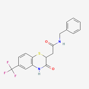 N-benzyl-2-[3-oxo-6-(trifluoromethyl)-3,4-dihydro-2H-1,4-benzothiazin-2-yl]acetamide