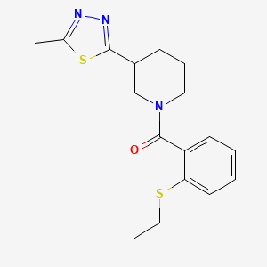 (2-(Ethylthio)phenyl)(3-(5-methyl-1,3,4-thiadiazol-2-yl)piperidin-1-yl)methanone