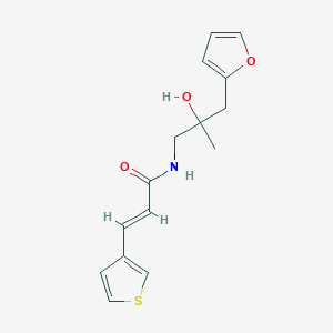 molecular formula C15H17NO3S B2834368 (E)-N-(3-(furan-2-yl)-2-hydroxy-2-methylpropyl)-3-(thiophen-3-yl)acrylamide CAS No. 1799254-99-1