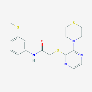 N-(3-(methylthio)phenyl)-2-((3-thiomorpholinopyrazin-2-yl)thio)acetamide