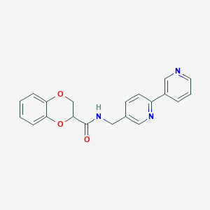 molecular formula C20H17N3O3 B2834391 N-([2,3'-bipyridin]-5-ylmethyl)-2,3-dihydrobenzo[b][1,4]dioxine-2-carboxamide CAS No. 2034478-50-5