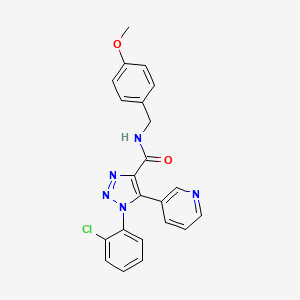 molecular formula C22H18ClN5O2 B2834393 1-(2-chlorophenyl)-N-(4-methoxybenzyl)-5-(pyridin-3-yl)-1H-1,2,3-triazole-4-carboxamide CAS No. 1326835-35-1