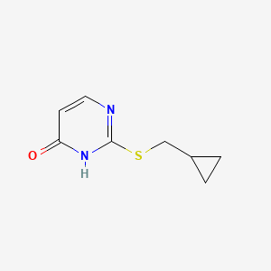 molecular formula C8H10N2OS B2834396 2-((环丙基甲硫基)嘧啶-4-醇 CAS No. 1865009-47-7