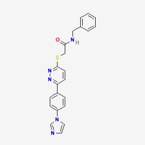 molecular formula C22H19N5OS B2834404 2-((6-(4-(1H-imidazol-1-yl)phenyl)pyridazin-3-yl)thio)-N-benzylacetamide CAS No. 898410-09-8