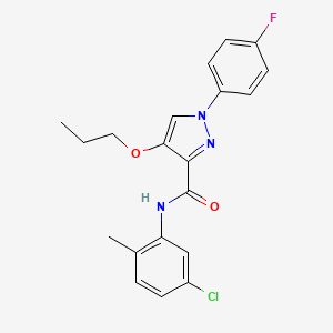 molecular formula C20H19ClFN3O2 B2834406 N-(5-氯-2-甲基苯基)-1-(4-氟苯基)-4-丙氧基-1H-吡唑-3-基甲酰胺 CAS No. 1211739-82-0