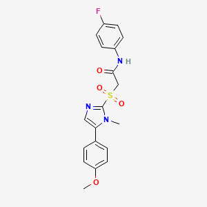 molecular formula C19H18FN3O4S B2834410 N-(4-fluorophenyl)-2-((5-(4-methoxyphenyl)-1-methyl-1H-imidazol-2-yl)sulfonyl)acetamide CAS No. 921904-62-3