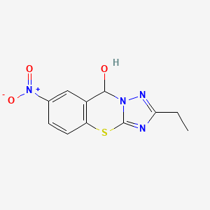 molecular formula C11H10N4O3S B2834414 2-ethyl-7-nitro-9H-[1,2,4]triazolo[5,1-b][1,3]benzothiazin-9-ol CAS No. 663206-23-3