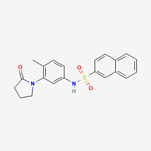 molecular formula C21H20N2O3S B2834417 N-[4-甲基-3-(2-氧代吡咯啉-1-基)苯基]萘-2-磺酰胺 CAS No. 941918-14-5