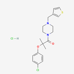2-(4-Chlorophenoxy)-2-methyl-1-(4-(thiophen-3-ylmethyl)piperazin-1-yl)propan-1-one hydrochloride