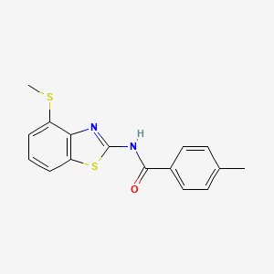 molecular formula C16H14N2OS2 B2834419 4-甲基-N-(4-(甲硫基)苯并[d]噻唑-2-基)苯甲酰胺 CAS No. 922573-47-5